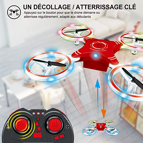 Avion Télécommandé RC Quadricoptère - Vol Stable, Maintien D'altitude, Rotation 360°, éclairage LED, Pour Intérieur Et Extérieur