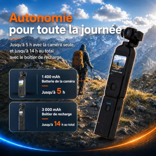 Caméra Vlog, Caméra Portable avec Écran Tactile, Carte 64 Go – Image 4