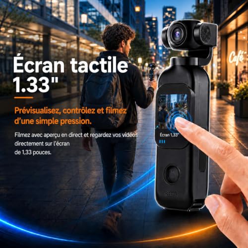 Caméra Vlog, Caméra Portable avec Écran Tactile, Carte 64 Go – Image 5