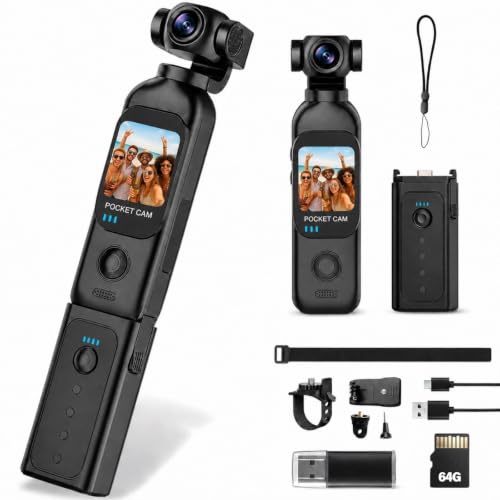Caméra Vlog, Caméra Portable avec Écran Tactile, Carte 64 Go