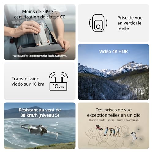DJI Mini 3 avec DJI RC, mini drone caméra avec nacelle mécanique à 3 axes – Image 2
