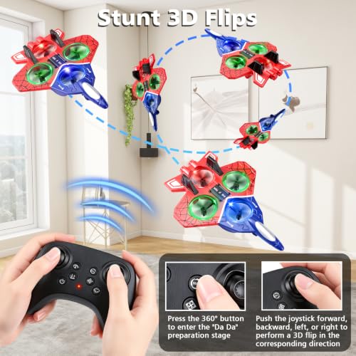 Drone Avion RC Rouge en Mousse pour Enfants, flottement Auto, lumières LED – Image 3