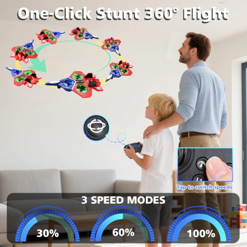 Drone Avion RC Rouge en Mousse pour Enfants, flottement Auto, lumières LED – Image 4