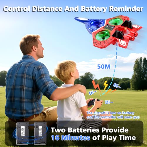 Drone Avion RC Rouge en Mousse pour Enfants, flottement Auto, lumières LED – Image 5