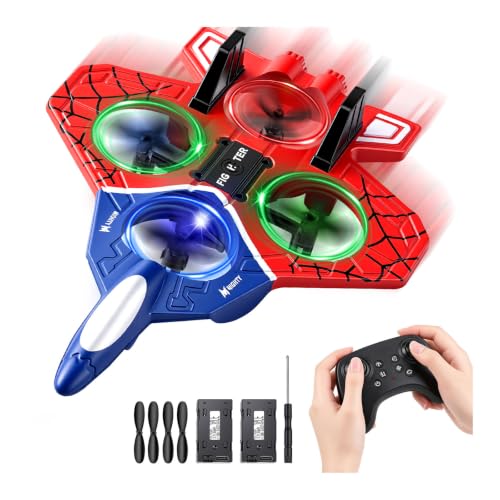 Drone Avion RC Rouge en Mousse pour Enfants, flottement Auto, lumières LED
