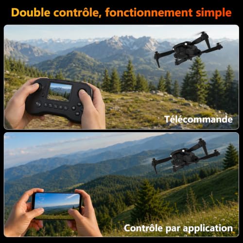 Drone avec caméra 1080P pour adultes, Drones RC avec télécommande à écran – Image 3