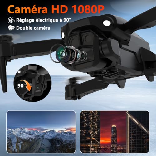 Drone avec caméra 1080P pour adultes, Drones RC avec télécommande à écran – Image 4