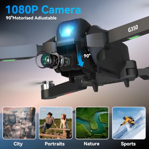 Drone avec caméra 1080P, télécommande à écran LCD de 4,5″, drones RC FPV – Image 4