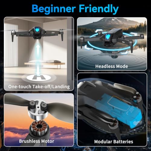 Drone avec caméra 1080P, télécommande à écran LCD de 4,5″, drones RC FPV – Image 5