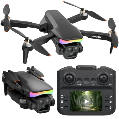 F417PRO FPV Mini Drone Caméra 1080P Ajustable, Télécommande écran LCD, Moteur sans Balais, Chargement Type‑C, Moins de 249g, Jouet Drone Débutant pour Enfants et Adultes, Cadeau de jeu pour adolescent
