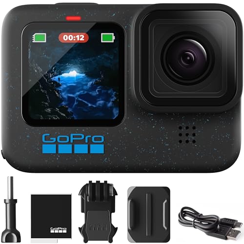 GoPro Hero12 Black E-Commerce - Caméra d'action étanche avec vidéo Ultra HD 5,3K60, photos 27 MP, HDR, capteur d'image 1/1,9", streaming en direct, webcam, stabilisation (reconditionné)