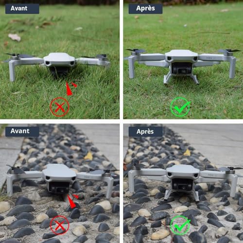 HeiyRC Extensions de train d'atterrissage pour DJI Mini 4K/Mini 2/Mini SE/Mavic Mini drone landing gear, accessoire de rallonge pliable pour les jambes en hauteur – Image 3