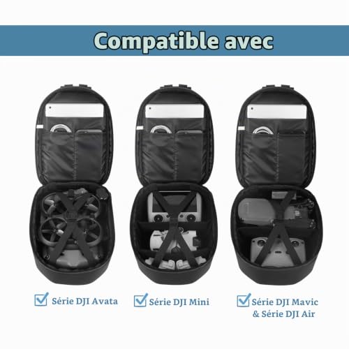 JSVER Sac à Dos pour DJI Mini 3 Pro/Mavic Mini 2, Mini 3 Pro Sac à bandoulière/Étui Portable/Sac de Poitrine pour Les séries DJI Avata, Mini, Mavic et Air,Accessoires - Nior – Image 3