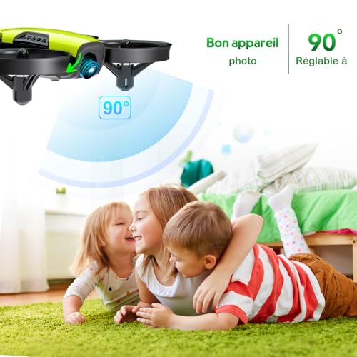 Loolinn | Drone avec Caméra comme Cadeau pour Enfants(8+), Mini Drone Télécommandé avec Vidéo et Photos, Vol Sécurisé, 21 Minutes de Temps de Vol, Trois Piles, Certification C0 (Cadeau pour enfant) – Image 3