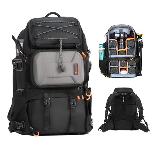 TARION Grand Sac Photo 30L- Professionnel Sac à Dos pour Appareil Photo avec Compartiment Ordinateur Portable 17,3" et Housse Imperméable | Pour Photographe, Randonnée et Voyage